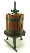 A Salina wine press, model WPB-8, with metal frame,