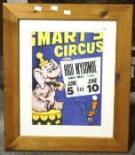 A vintage Billy Smart circus poster advertising High Wycombe Kings Mead, June 5 - June 10, 1965,