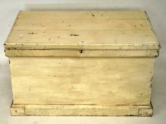 An early 20th century blanket box, painted white,