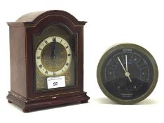 A 20th century Swiss made mantle clock by Buren and a desk barometer by Short and Mason,