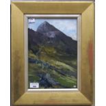 Paul Hardy, a 20th century oil on board depicting Mount Snowdon, framed and glazed,