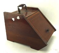 An Edwardian inlaid mahogany cased coal scuttle, with carry handle,