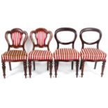 Two pairs of Victorian mahogany dining chairs,