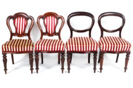 Two pairs of Victorian mahogany dining chairs,