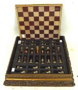 A contemporary chess set, the figures in 18th century attire,