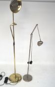 Two adjustable standard lamps, the largest measuring 185cm high.