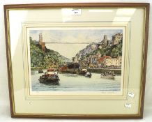 Frank Shipsides limited edition print - Clifton Suspension Bridge with SS Great Britain