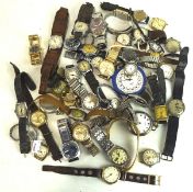 A large selection of vintage wristwatches, including examples by Imado,