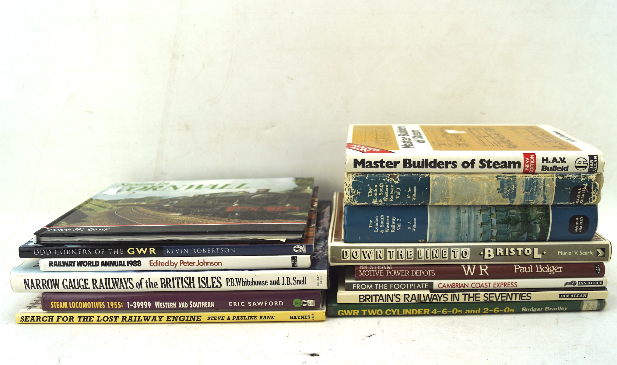 A selection of vintage railway books,