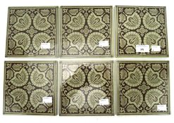 Six 'Etruria' Wedgwood impressed decorated with a brown and beige floral pattern