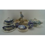 A collection of assorted ceramics, to include two blue and white tureens,