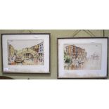 Shirley Machon, two 20th century watercolours depicting Venetian scenes, each framed and glazed,