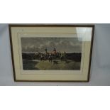 A large coloured print 'Mc Queen's Steeple Chasings', titled 'Green Sleeves Leads the Way',