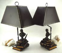 A pair of decorative table lamps, by Maitland-Smith, with original shades,