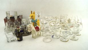 A selection of assorted glassware and ceramics, to include Babycham glasses, Babycham figure,