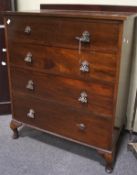 An early 20th century mahogany chest of four long drawers,