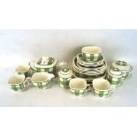 T.G.GREEN patio 'Gingham' four person tea set including teapot, sugar bowl.