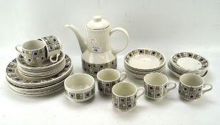 A retro Rushtone ironstone Staffordshire tea and dinner service, including tea cups,