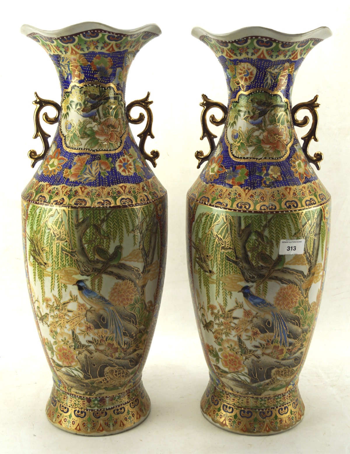 A pair of large 20th century oriental vases,