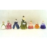 A collection of seven Royal Doulton figures of ladies of various sizes and models,