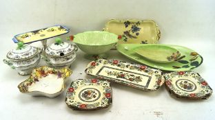 A collection of assorted ceramics, to include a Dresden dish,