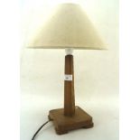 Early 20th century oak table lamp,