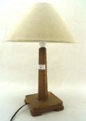 Early 20th century oak table lamp,