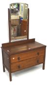 An early 20th century two dressing table with bevelled mirror over two-drawer chest of drawers,