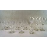 A collection of Waterford crystal cut drinking glasses of various forms