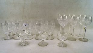 A collection of Waterford crystal cut drinking glasses of various forms