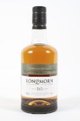 A bottle of Longmorn 16 year old Speyside single malt Scotch whisky,