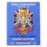 A 1966 World Cup final Jules Rimet cup football programme,