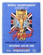 A 1966 World Cup final Jules Rimet cup football programme,