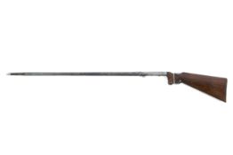 Circa 1860 Under Hamer walking stick shot gun Approx. 20 gauge with shoulder stock.