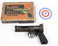 A vintage Webley & Scott 177 air pistol Junior in original box.