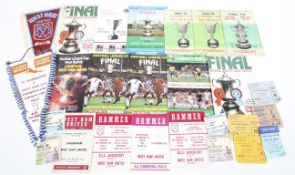 A collection of West Ham United football final programmes,