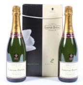 Two bottles of Laurent Perrier Champagne, Brut LP,