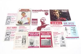 A selection of West Ham United football testimonial programmes,