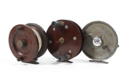 Three salmon fly reels,