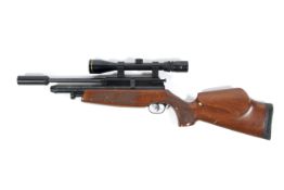 A B.S.A. Ultra Multi Shot Air Rifle with sound moderator and 3-9x40 Nikko Stirling Scope.