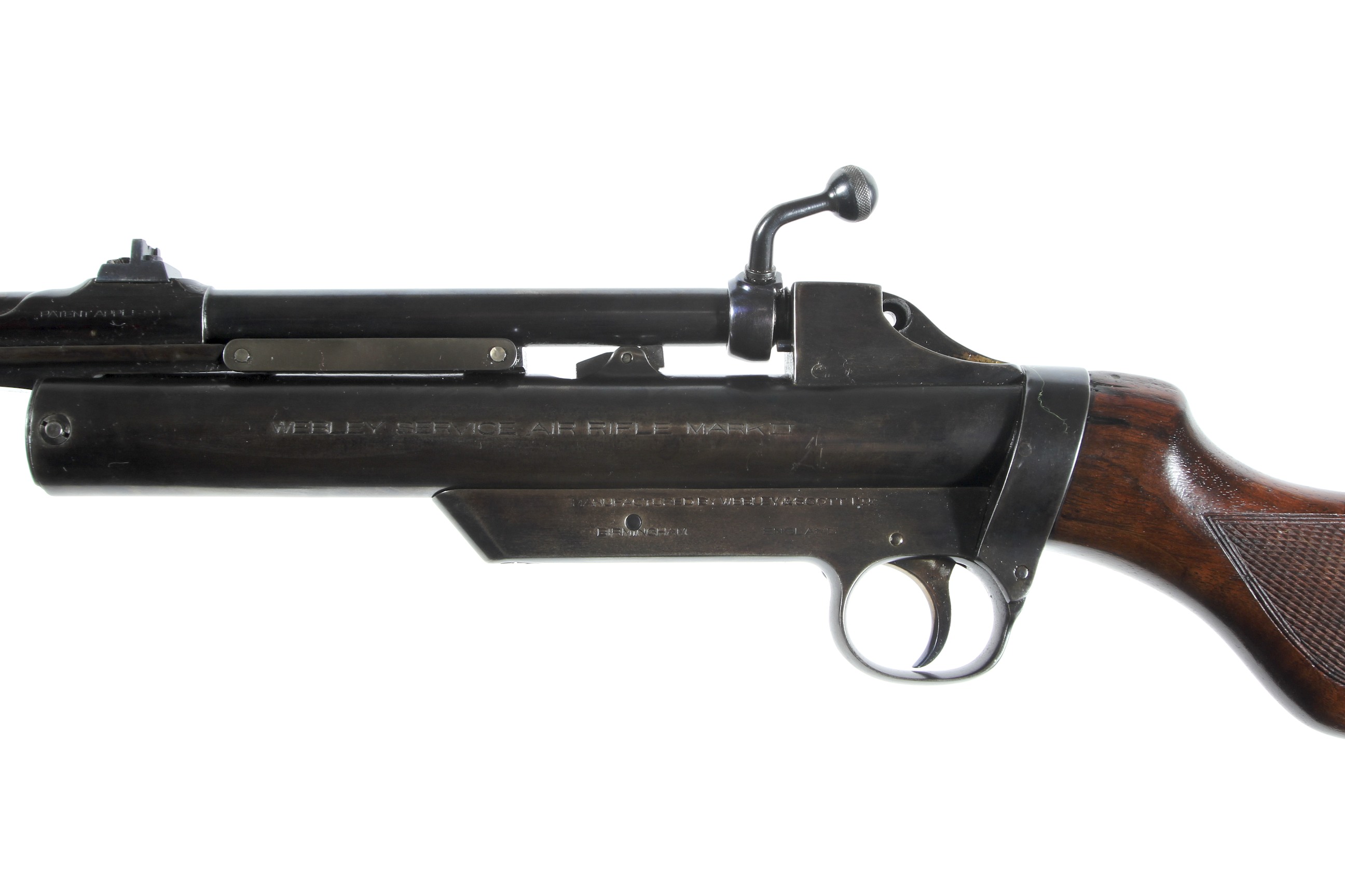 A Webley service air rifle Mk II, .22, manufactured by Webley & Scott Birmingham, pat no 371548. - Image 4 of 5