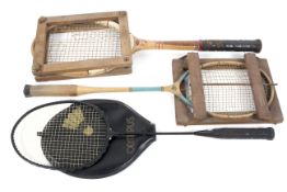 An Imperial vintage wooden tennis racket,