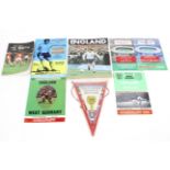 A collection of England football programmes and related ephemera,