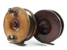 Two early 20th century wooden sea fishing reels,