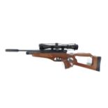 A Brocock (contour) 177 PCP air rifle with sound moderation and 3-4x40 scope.
