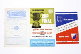 Three 1960's football programmes,