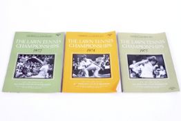 Three vintage Wimbledon Lawn Tennis championship programmes,