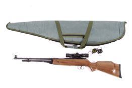 A contemporary BAM air rifle with scope.