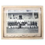 A signed photograph of the "Australian tourists" cricket team, 1938, at Downside College,
