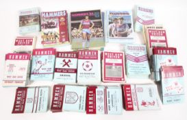 An extensive collection of West Ham United football programmes,